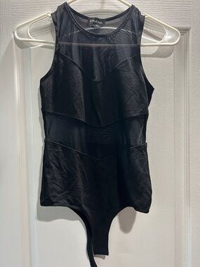 Bebe Black Mesh Bodysuit